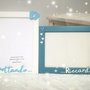 Cornice doppia gravidanza Attesa. Azzurro. Idea mamma. Piedini. Cuore. Personalizzabile