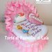 Torta di Pannolini culla carrozzina Pampers Baby Dry + bavaglino personalizzato + piedino auto