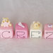 Cake topper cubi con orsetti ALATI in scala di rosa 8 cubi 8 lettere
