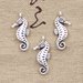 6 pcs Charms a forma di Cavalluccio Marino Double Colore Argento Antico 22x8mm - Mare - Estate - Spiaggia