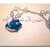 COLLANA IN FIMO FIORE BLU E BIANCO