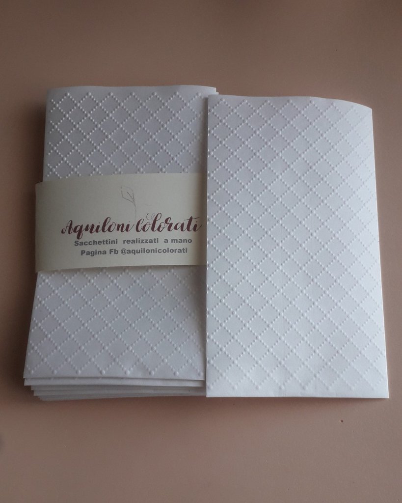 100 pezzi SACCHETTI carta bianca confettata 5,5x10 cm bianco sacchetti carta confetti bustine carta bianco 5,5x10 confettata