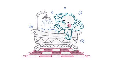 Elefantino fa il bagnetto ricamo digitale, embroidery design. INSTANT DOWNLOAD zip + pdf Elefantino fa il bagnetto ricamo digitale, embroidery design. INSTANT DOWNLOAD zip + pdf