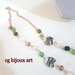 collana lunga verde con mezzi cristalli verdi e catena dorata