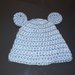 Cappellino coniglietto  in cotone realizzato ad uncinetto neonato