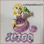 Cake Topper Principessa Rapunzel e pascal in pasta di zucchero