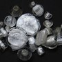 Perline vetro mix foglia argento