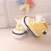 Scarpine stile converse all star, per neonati, gialle, realizzate in lana 100% italiana