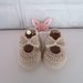 Scarpine a ballerina con fiocco per neonata realizzate in lana con uncinetto scarpette neonato