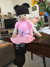 bambola in lana ai ferri Francesca