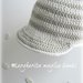 Cappello/cappellino con visiera bambino - cotone a righe bianco/grigio - battesimo