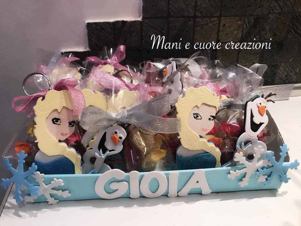 Frozen- Elsa e Olaf - portachiavi Gadget fine festa Gomma eva - Fes