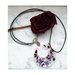 COLLANA MEZZA LUNA ROSE ROSSE E VIOLA