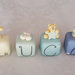 Cake topper cubi con orsetti in scala di blu LUCA personalizzabile 4 cubi 4 lettere 