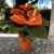 Vaso di terracotta con fiori arancioni 