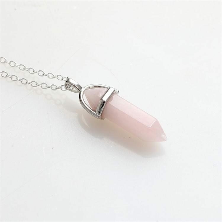 AITELEI Ciondoli in Cristallo curativo con Fluorite Naturale, Collana con Ciondolo in Pietra preziosa a Doppia Punta Gioielli Chakra per Uomo e Donna