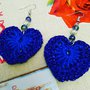 Orecchini cuore blu