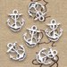 6 pcs Charms a forma di Ancora e Corda Double Colore Argento Antico 17x14mm - Mare - Estate - Spiaggia