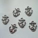 6 pcs Charms a forma di Ancora e Corda Double Colore Argento Antico 17x14mm - Mare - Estate - Spiaggia