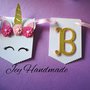 Banner festone festoni personalizzato lettere buon compleanno Happy birthday decorazioni decorazione unicorno