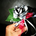 Penna/Bomboniera decorata con fiori fatti a mano da capsule di caffè - Linea Fior di Loto