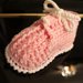 Scarpine neonato all'uncinetto rosa in puro cotone 100%  bimba 3/6 mesi