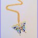 Collana con farfalla blu in fimo dorata, idea regalo mamma, regalo testimone, gioielli sposa, gioielli farfalla, gioielli etnici, estivi