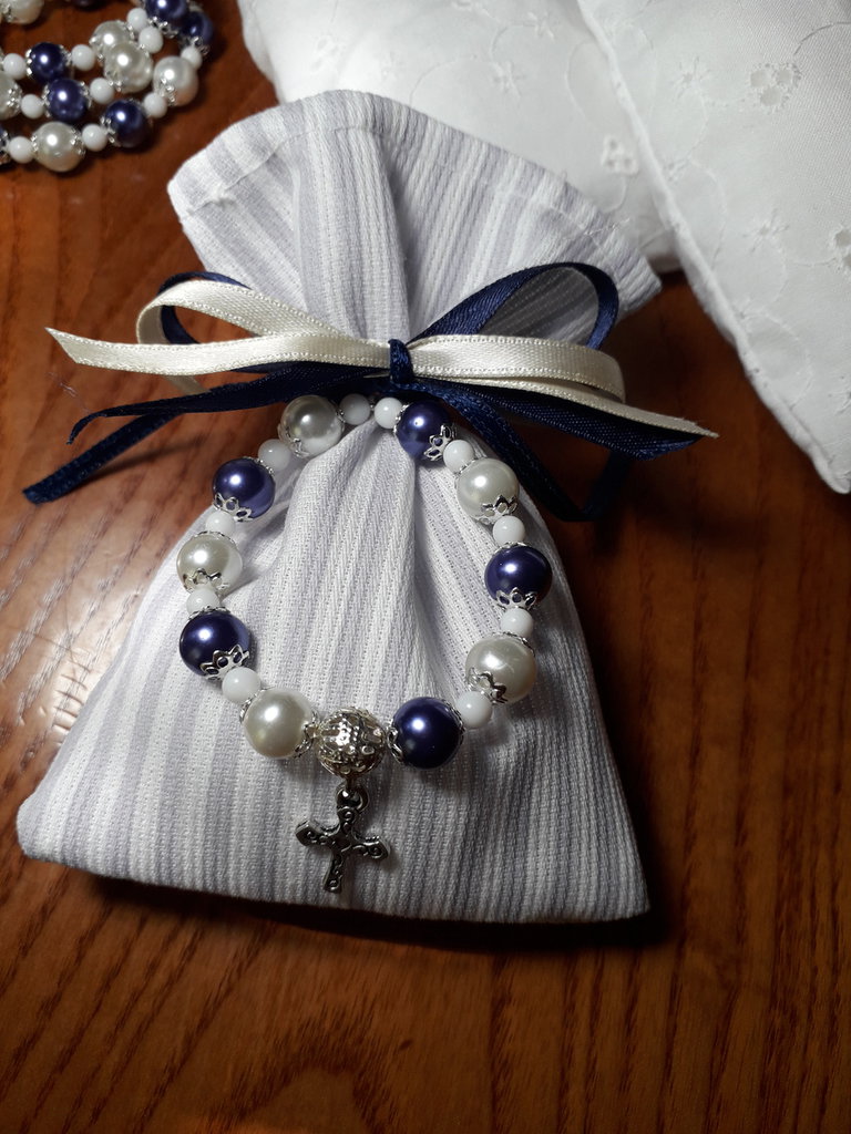 Rosario Da Dito Mini - Bomboniera Battesimo E Matrimonio Con Croce Metallica - Foto 8