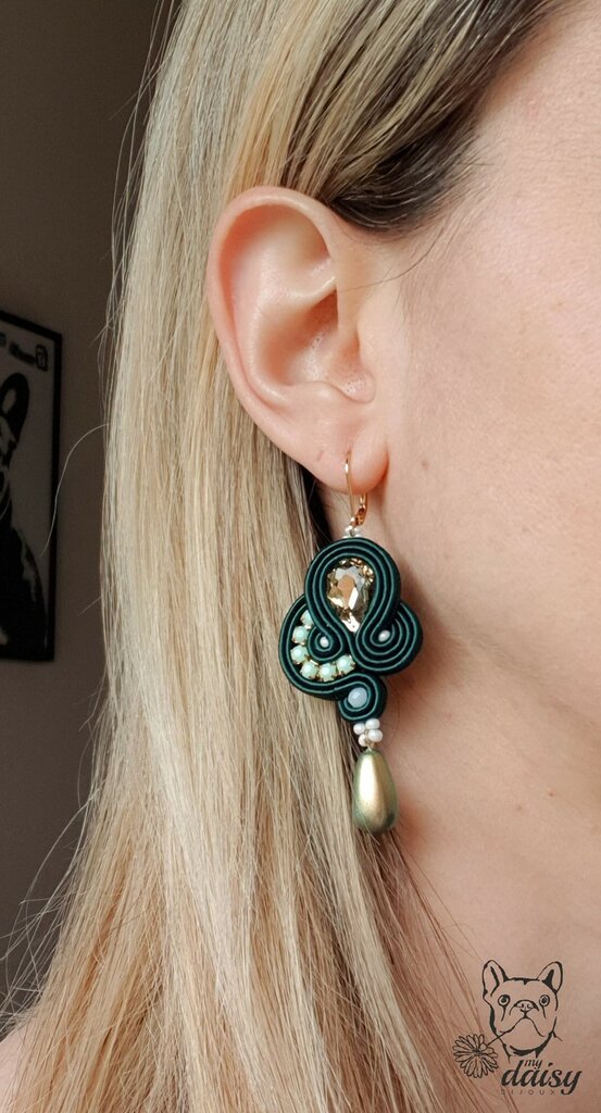 Mecresh Orecchini Pendenti A Foglia Di Champagne – Con Cristalli Marquise, In Lega Di Zinco E Strass, 8 Cm, Oro E Argento, Ipoallergenici