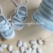 Scarpine/sneakers bambino cotone righe bianche e azzurre - uncinetto - Battesimo