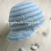 Cappello/cappellino con visiera bambino - cotone a righe bianco/azzurro - Battesimo