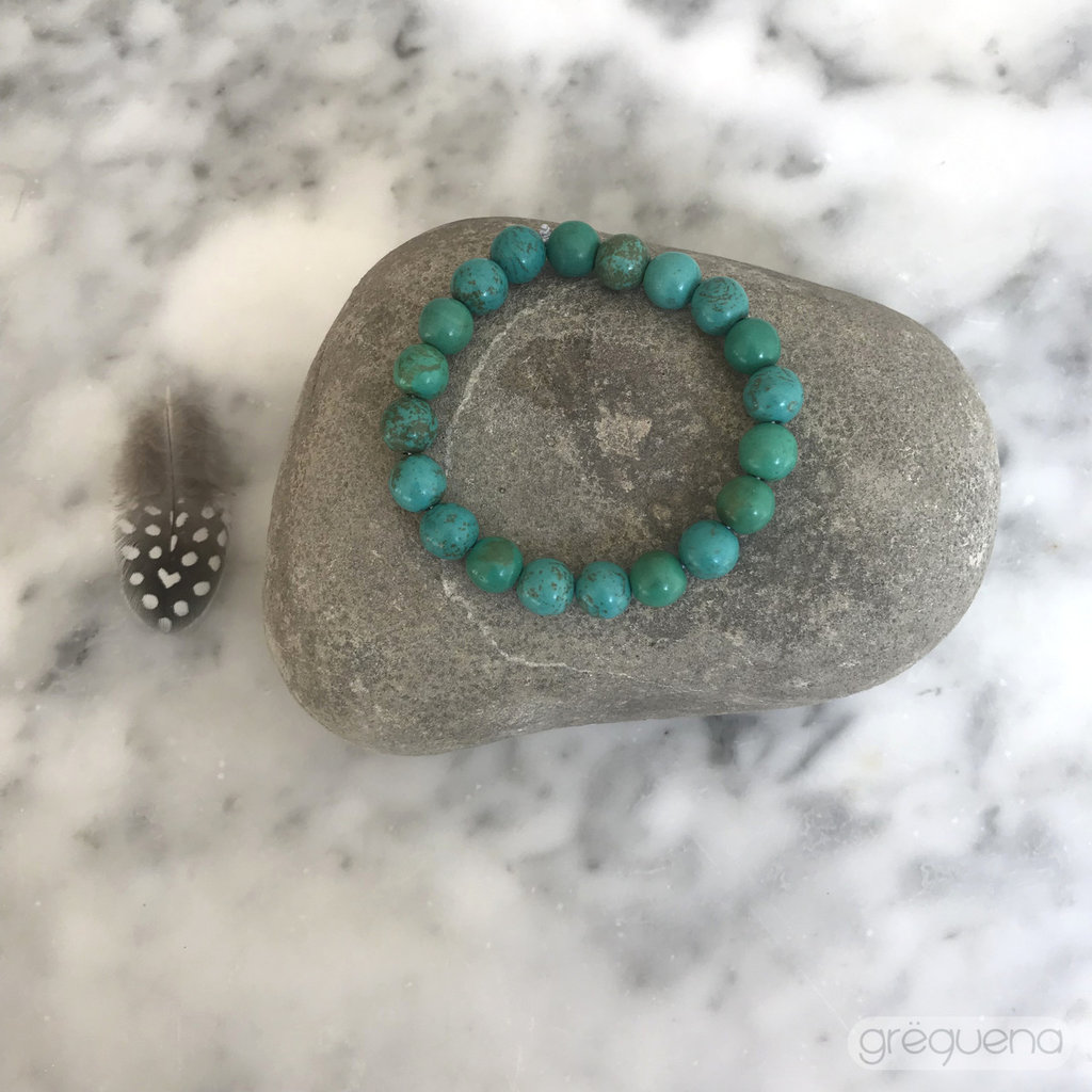 Bracciale Da Dito Turchese Con Fiore Inciso | Gioiello A Catena Regolabile Per Donna E Ragazza - 2