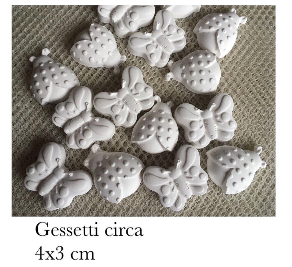 Lot De 50 Gessetti Profumati (craies Parfumées) Animaux Papillons - Pour Bomboniere / Segnaposto - MYDA