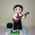 Cake topper ragazzo uomo con chitarra in pasta polimerica 