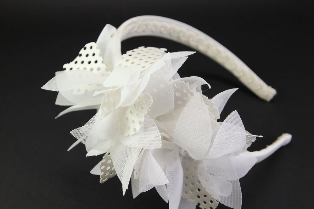 Coroncina Comunione Bambina - Cerchietto Con Perle Bianche Per Feste E Matrimoni - Regolabile - Foto 9