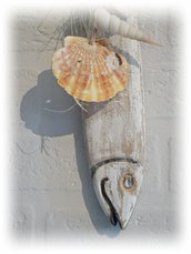 Pesce "Sardina" decorativo in legno