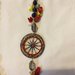 Collana siciliana handmade lunga in sodalite blu  con ruota carretto siciliano in zama dipinta  idea regalo 