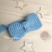Farfallino papillon neonato/bambino - cotone blu jeans chiaro - uncinetto - Battesimo