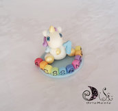 Bomboniere primo compleanno unicorno bimbo con cubi nome arcobaleno