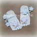 Sandali piedi nudi bimba/neonata - fiore bianco e rosa - decorazione piede bambina - Battesimo