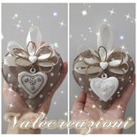 Cuore shabby da appendere - Feste - Bomboniere - di Valecreazioni