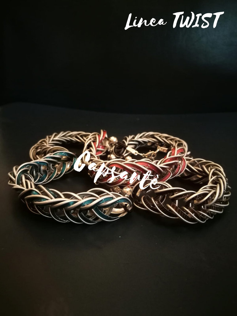 Bracciale in argento con motivo a spina di pesce - 14 mm di larghezza in argento 925 o Sterling - Italia