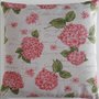 Cuscino shabby chic con ortensie rosa