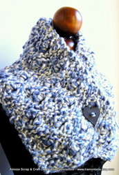 Schema pattern (maglia ai ferri) per Valentine Blue - Scaldacollo di lana grossa - 