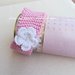 Fascia bambina rosa con fiore  in puro cotone 100% lavorata a mano