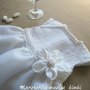 Inserzione riservata per Valentina - abito Battesimo in cotone, lino e tulle bianco