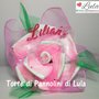 Torta di Pannolini Pampers baby dry bouquet FIORI mazzo rosa nascita battesimo