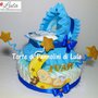 Torta di Pannolini culla carrozzina Pampers Baby Dry + bavaglino personalizzato topolino Minnie idea regalo nascita baby shower battesimo