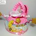 Torta di Pannolini culla carrozzina Pampers Baby Dry + bavaglino personalizzato topolino Minnie idea regalo nascita baby shower battesimo