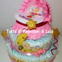 Torta di Pannolini culla carrozzina Pampers Baby Dry + bavaglino personalizzato topolino Minnie idea regalo nascita baby shower battesimo